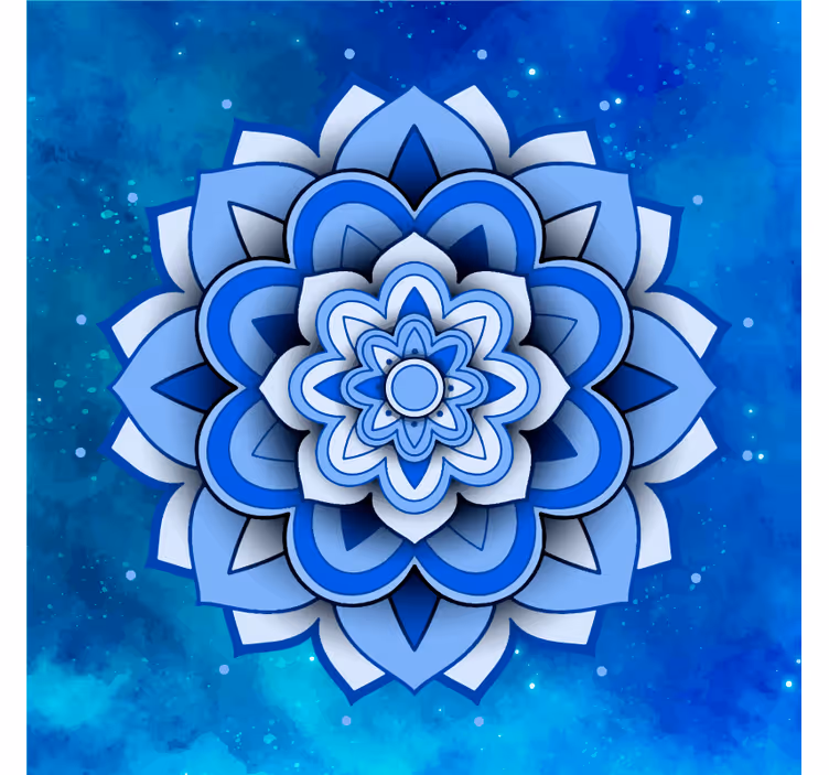Fototapete blau mandala blühend blau - TenStickers