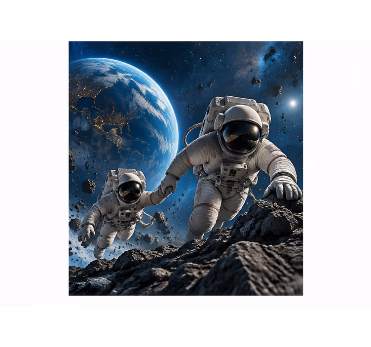 Fototapete blau astronauten unter druck - TenStickers