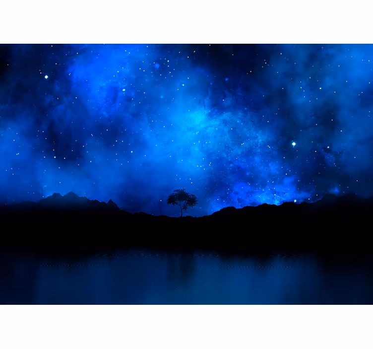 Sternenklare Nacht Landschaft Wandtapete - TenStickers
