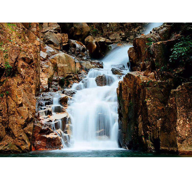 Fototapete Wasserfall kaskadierender Wasserfluss - TenStickers