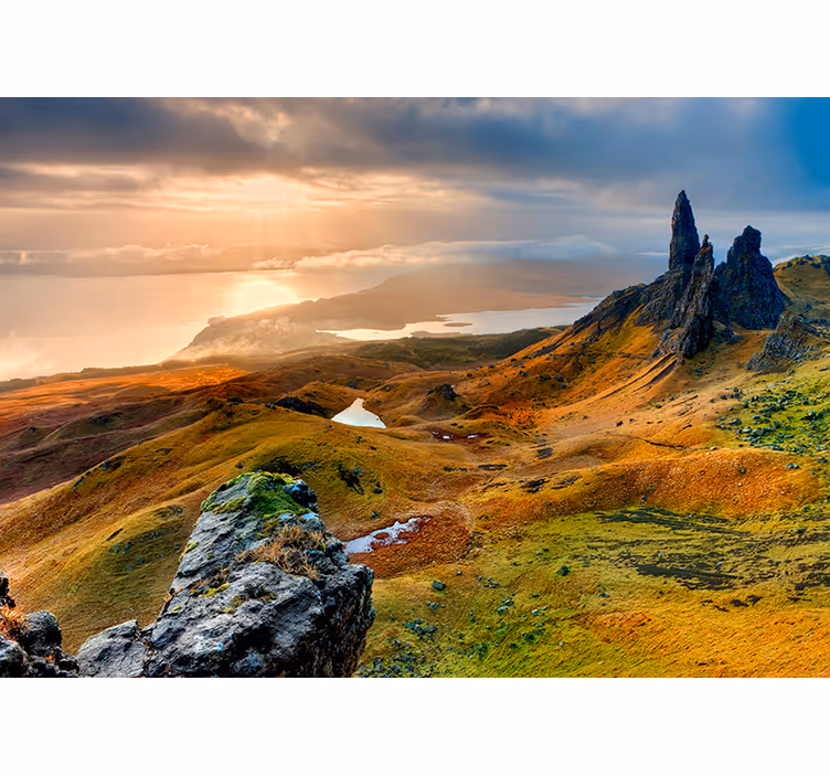 Fototapete Landschaften sonnenaufgang im hochland - TenStickers