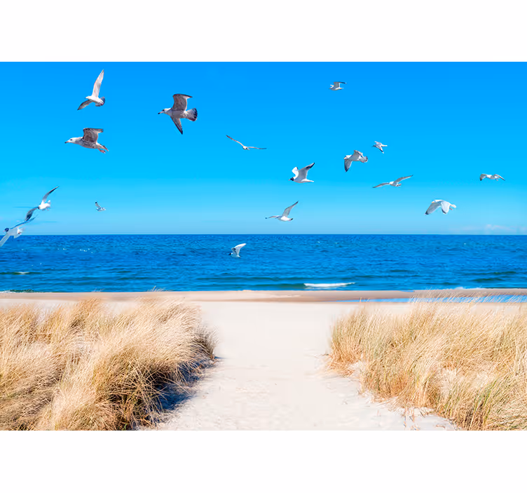 Fototapete Wohnzimmer mit Meer frieden am strand - TenStickers
