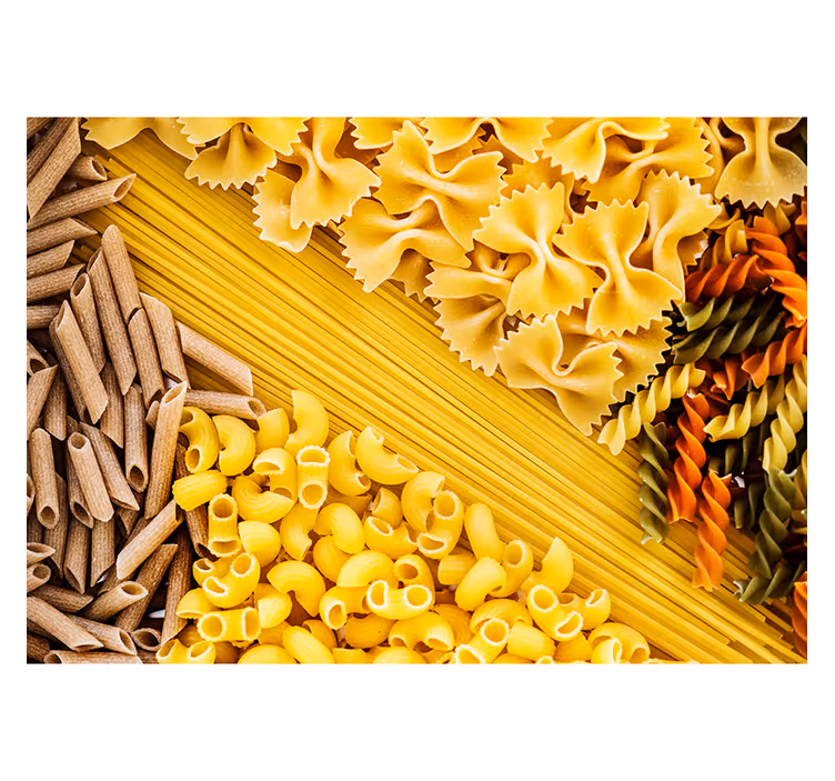 Verschiedene Pastasorten Küchen Fototapete - TenStickers