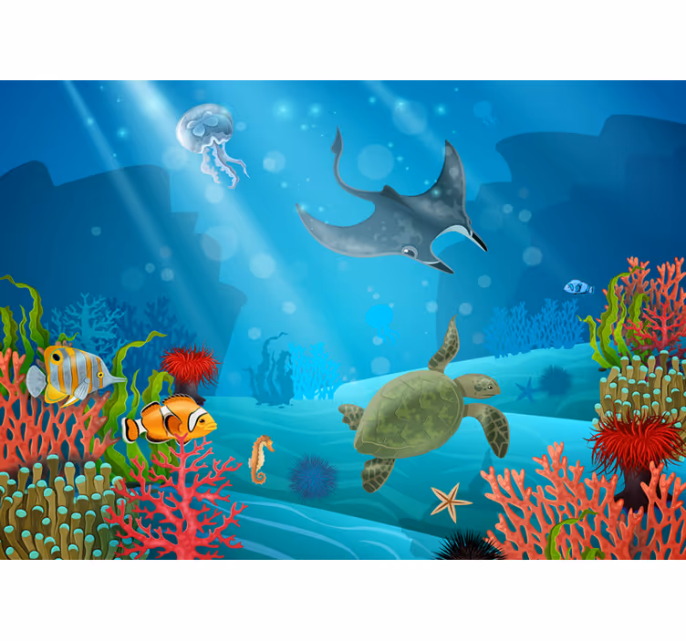 Unterwasser Foto Wandbild - TenStickers