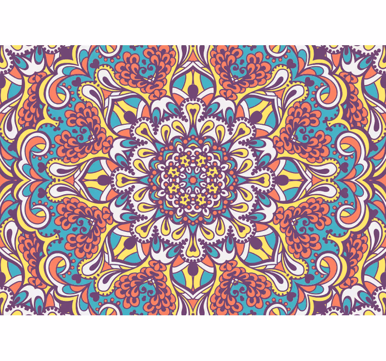 Buntes Mandala Wandtapete - TenStickers