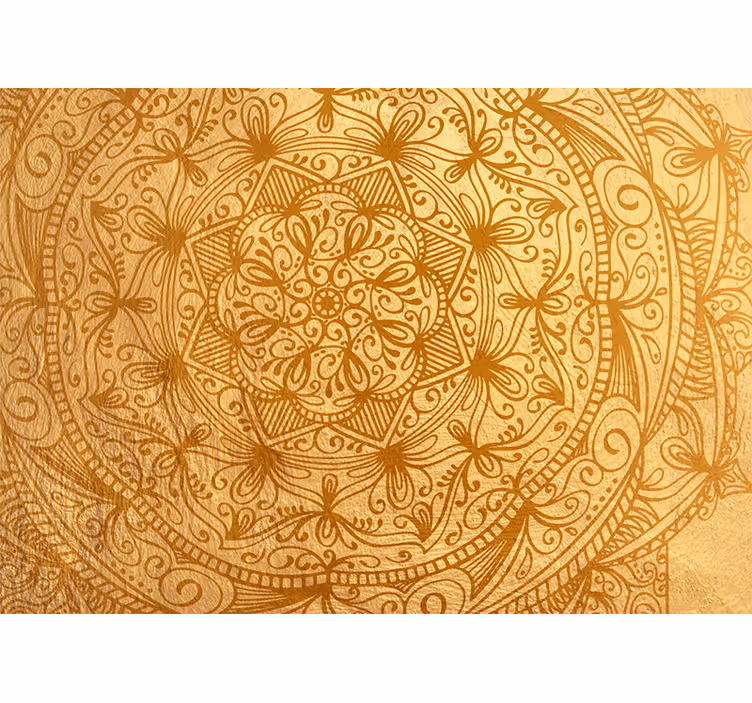 Schönes Gold Mandala Fototapete Wohnzimmer - TenStickers