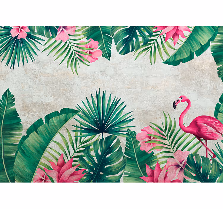 Fototapete blumen tropische flora flamingo - TenStickers