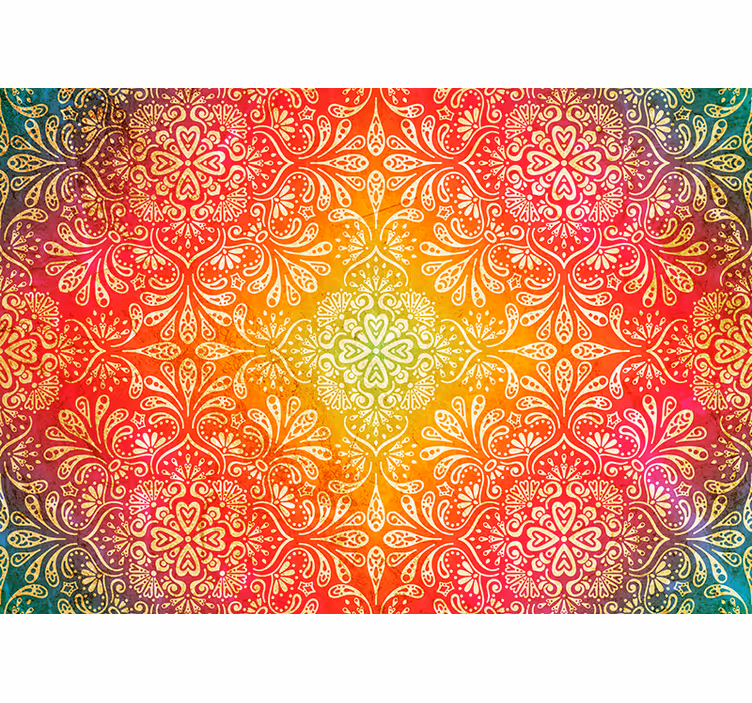 Bunte Zen Ornament Fototapete - TenStickers