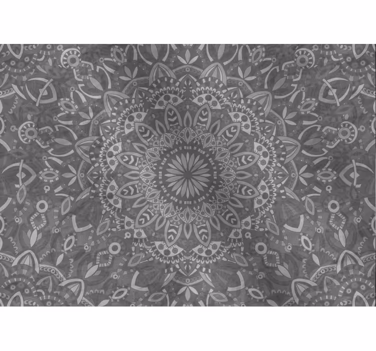 Graues Mandala Tapete Wohnzimmer - TenStickers