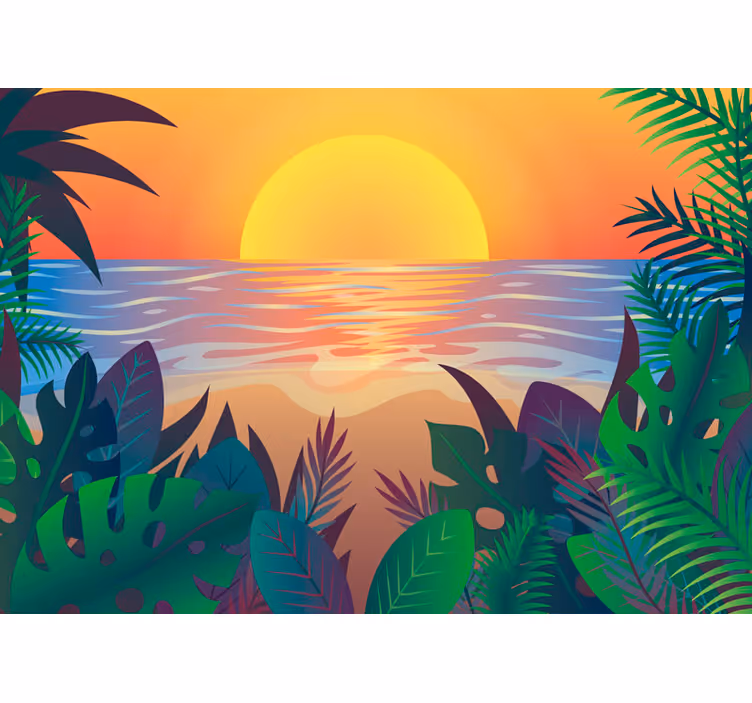 Fototapete natur tropische dämmerungslandschaft - TenStickers
