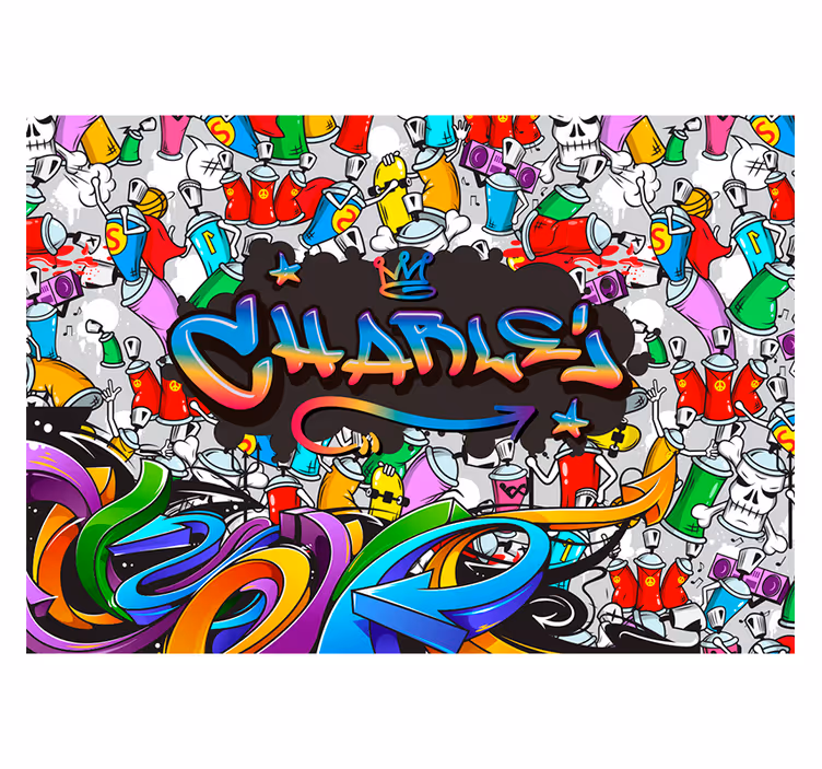 Fototapete graffiti mit individuellem namen - TenStickers