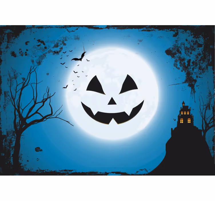 Halloween Fototapete gruseliges kürbisgrinsen - TenStickers