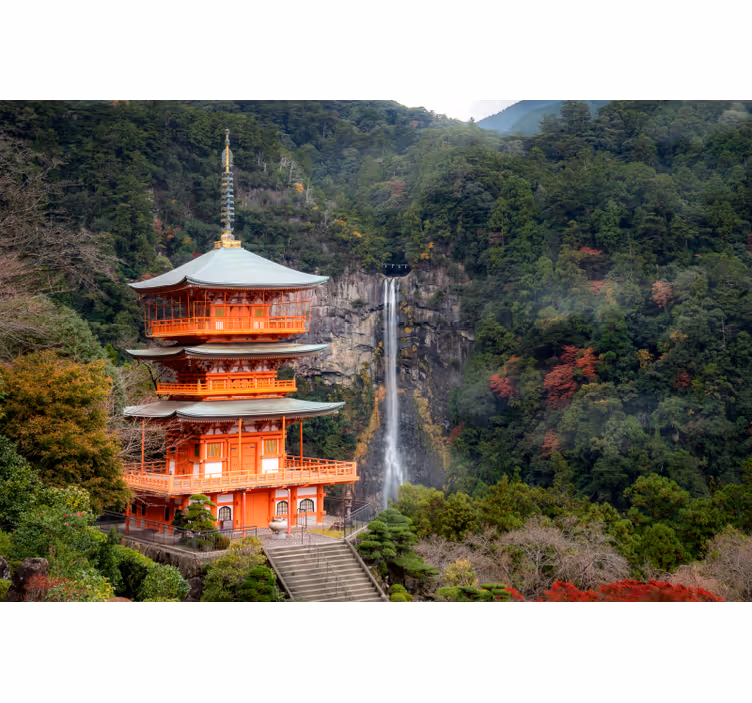 Fototapete Landschaften historische japanische pagode - TenStickers
