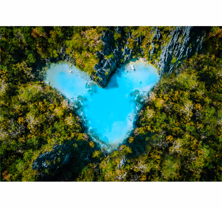 Fototapete Liebe herzförmige lagune - TenStickers