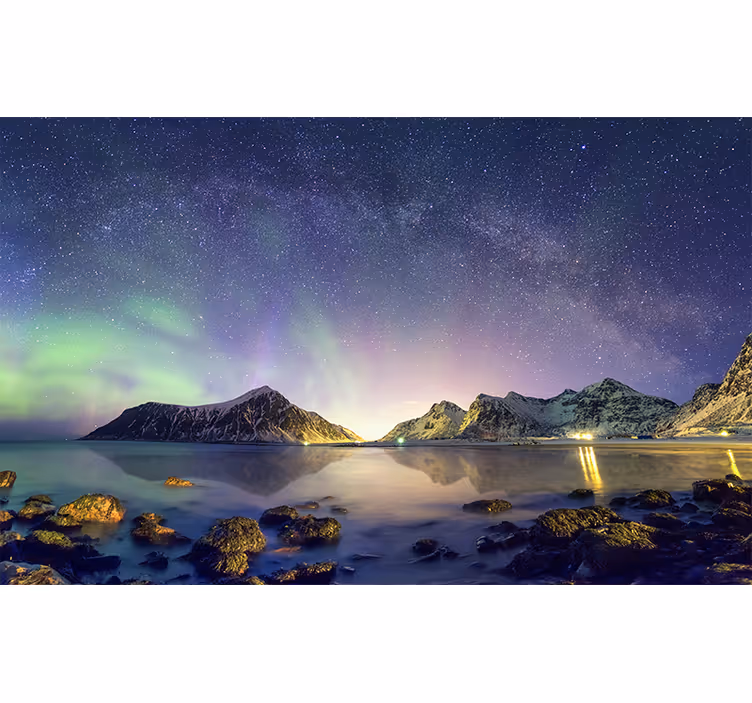 Fototapete Landschaften nordlicht-show - TenStickers