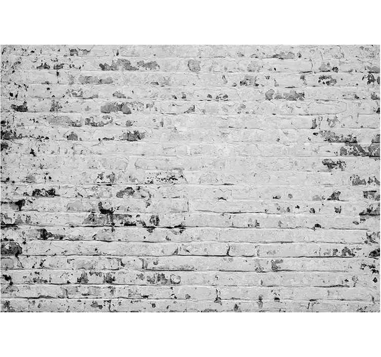 Tapete Wohnzimmer weiße Backsteinmauer - TenStickers