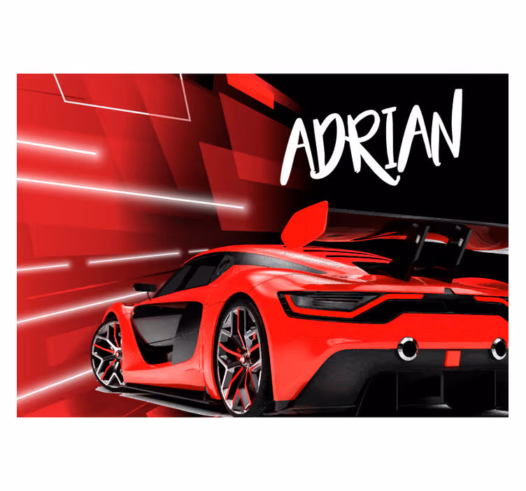 Personalisierte Fototapete roter Sportwagen - TenStickers