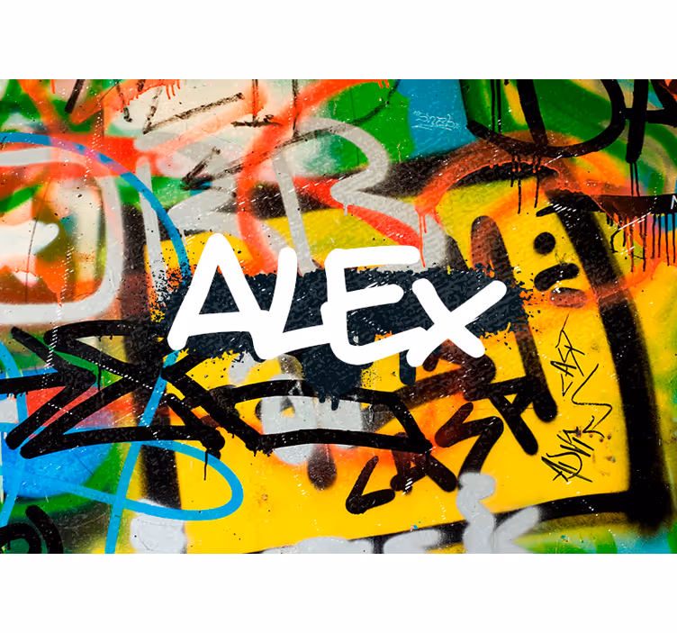 Personalisierte Fototapete Graffiti mit Namen - TenStickers
