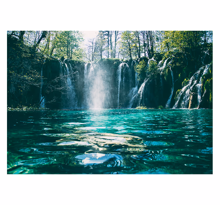 Fototapete wasserfall lebendiger wasserfallblick - TenStickers