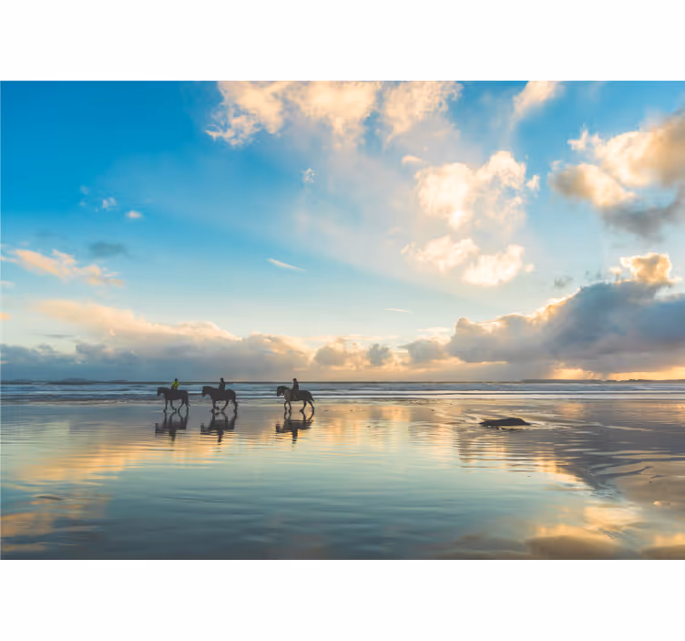 Fototapete landschaften reiter am meer - TenStickers