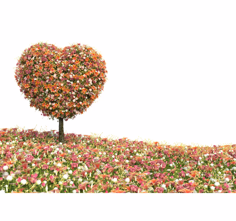 Fototapete Blumen herzförmiger blütenbaum - TenStickers