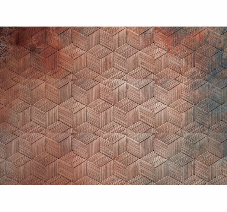 Fototapete Texturen und Muster geometrisches holzmuster - TenStickers