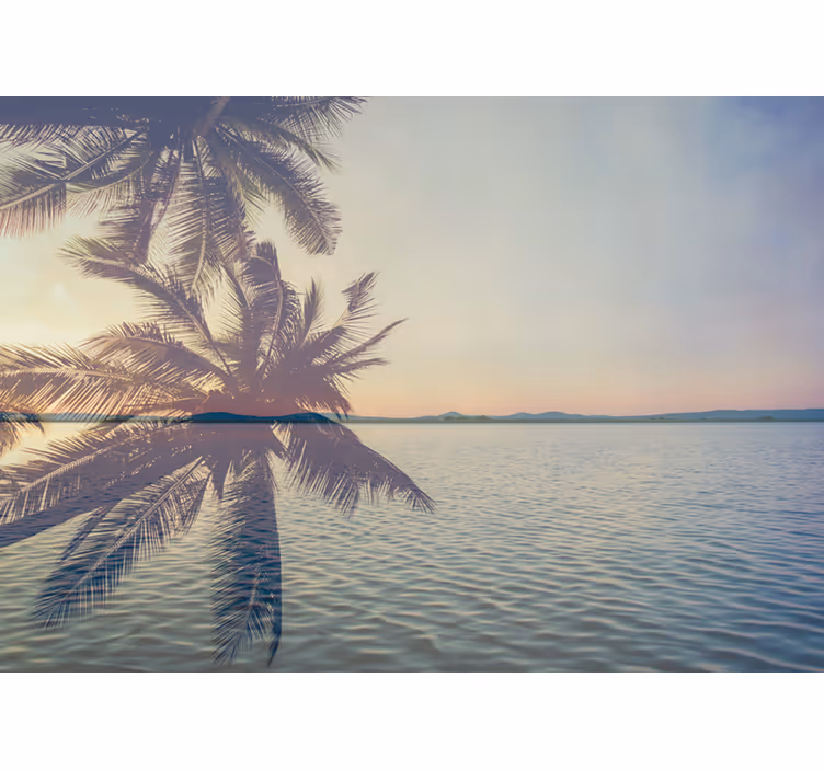 Fototapete natur serene palmen-silhouette - TenStickers