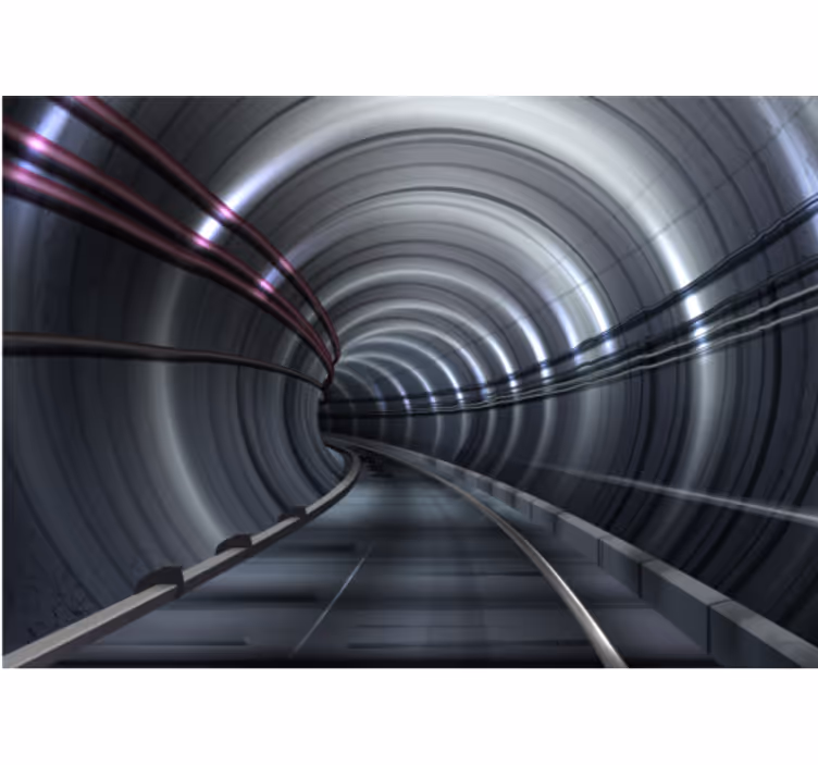 Fototapete fahrzeuge futuristischer u-bahn tunnel - TenStickers