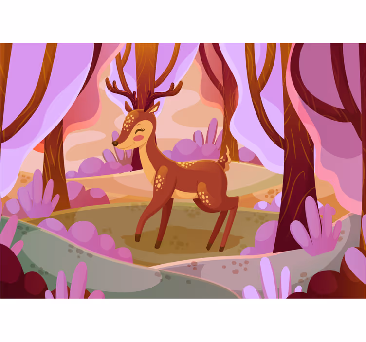 Fototapete tiere charmante waldhirsche - TenStickers