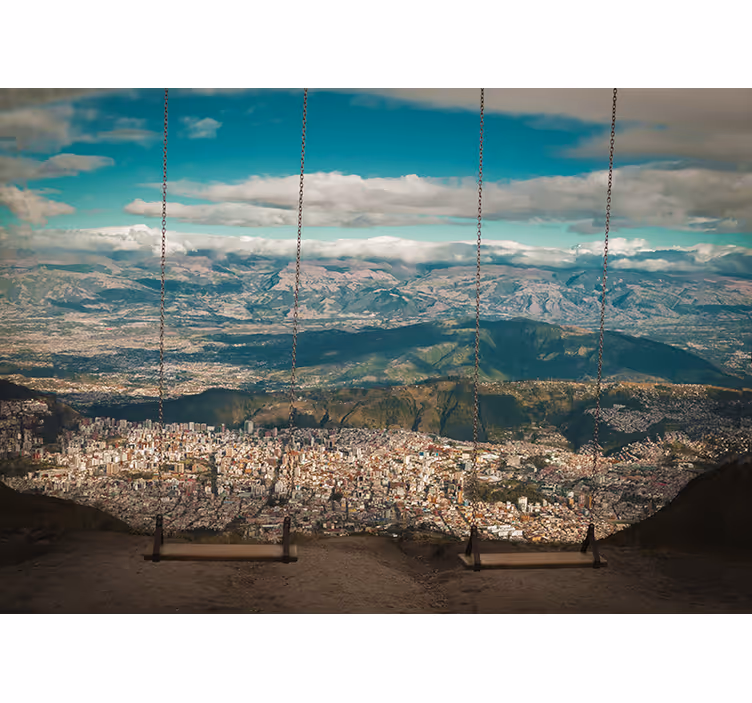 Fototapete städte panoramablick auf die stadt - TenStickers