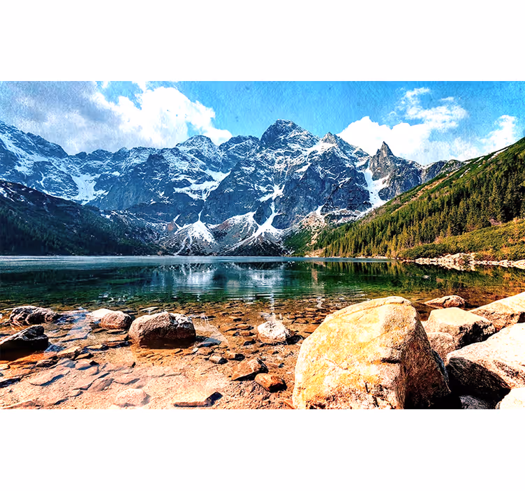 Fototapete Landschaften bergsee reflektierende ansicht - TenStickers