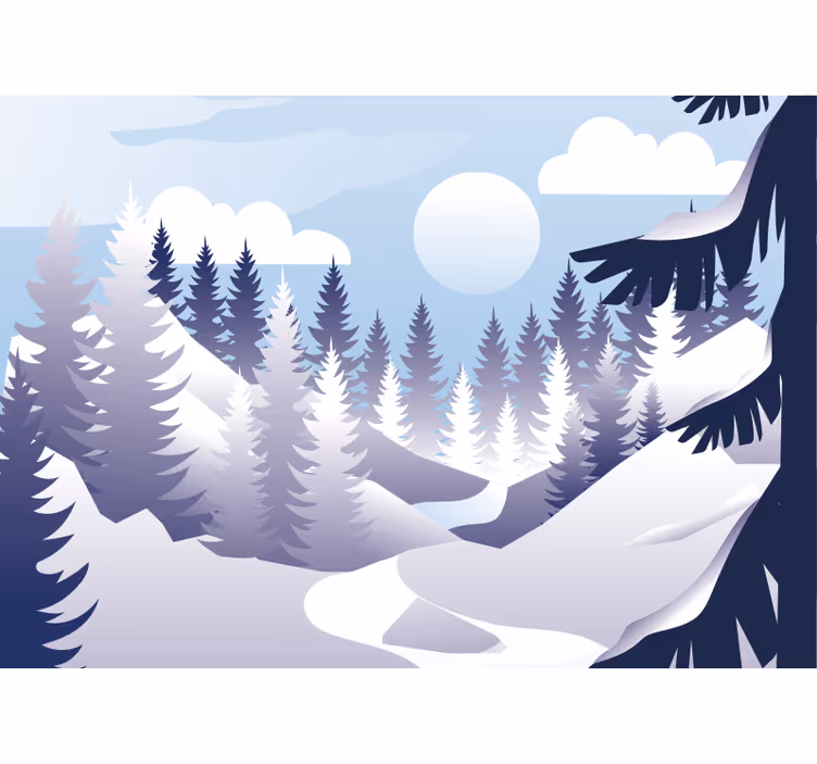 Fototapete Landschaften winterwaldszene - TenStickers