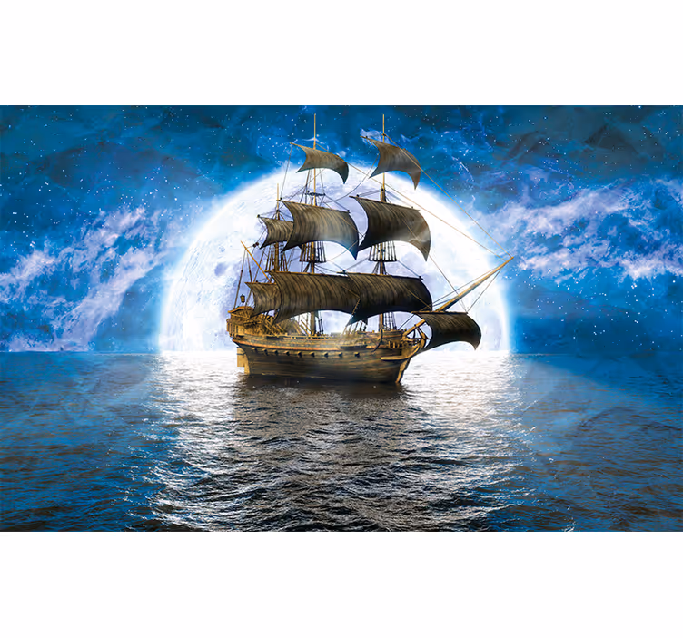 Fototapete fantasie abenteuerreise mit schiff - TenStickers
