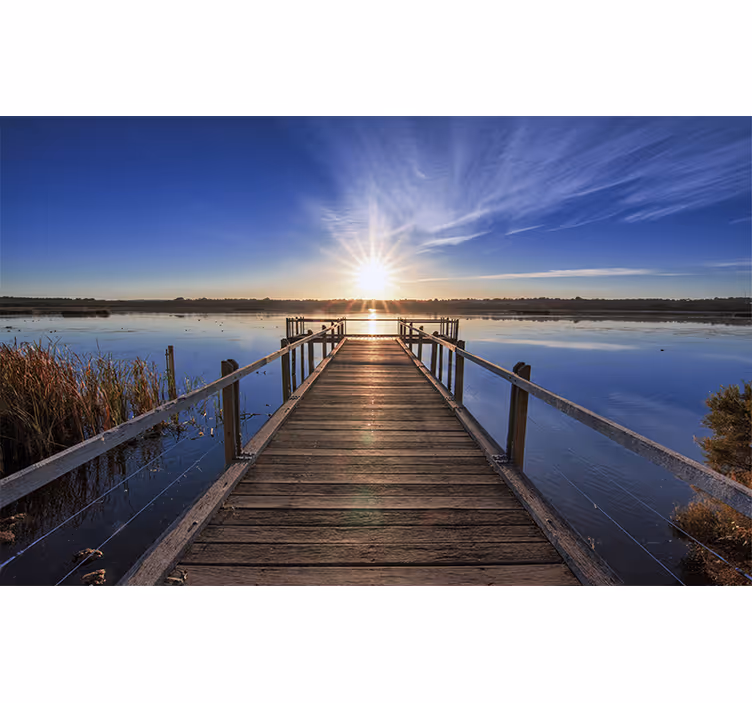 Fototapete Landschaften ruhiger sonnenuntergang pier - TenStickers