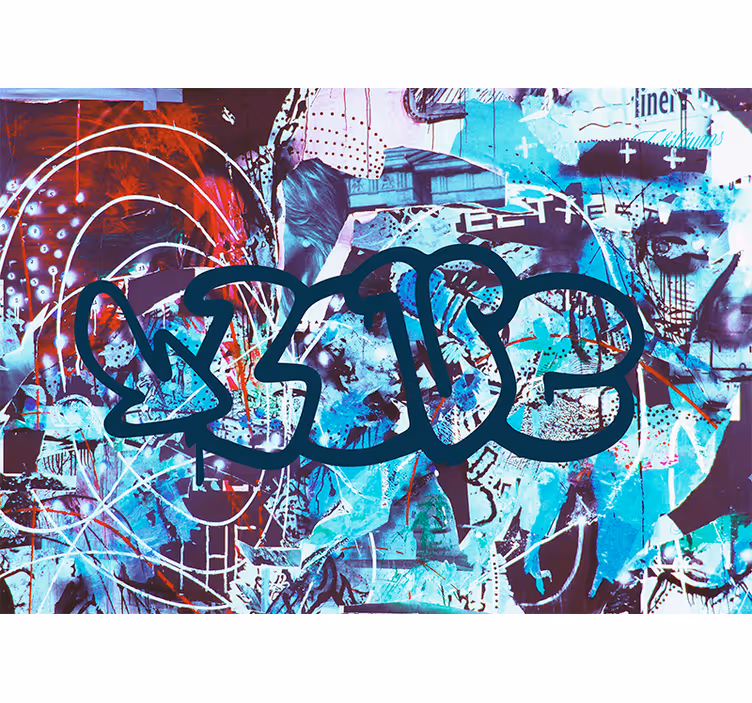 Fototapete Graffiti farbenfrohe urbane straßenkunst - TenStickers
