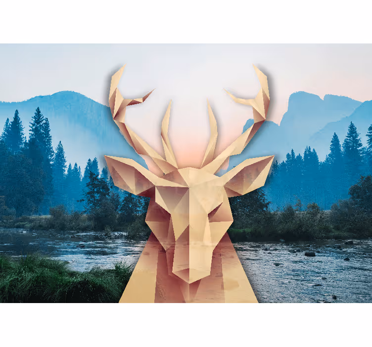 Fototapete Tiere geometrisches hirschportrait - TenStickers
