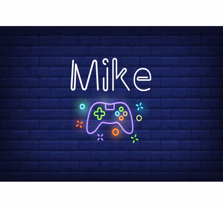 Fototapete Schlafzimmer Playstation Controller mit Namen - TenStickers