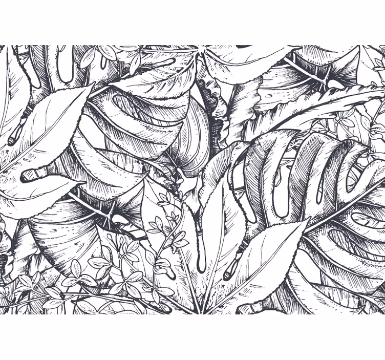 Fototapete Natur belaubte botanische illustration - TenStickers