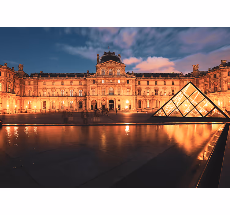 Fototapete städte louvre pyramide nacht - TenStickers
