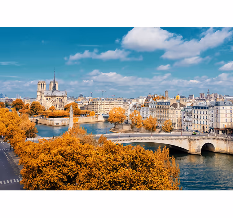 Fototapete paris herbstansicht notre dame - TenStickers