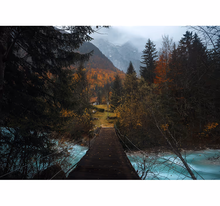 Fototapete Landschaften holzbrückenweg - TenStickers