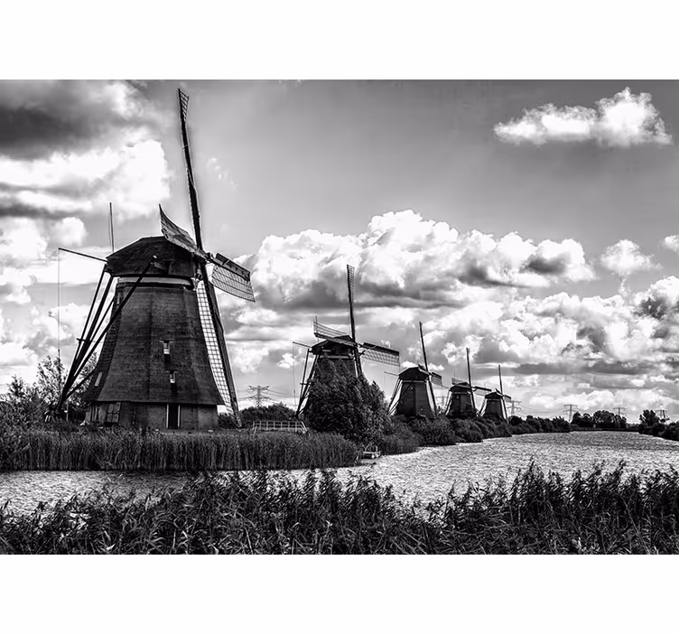 Fototapete Amsterdam ikonische holländische windmühlen - TenStickers
