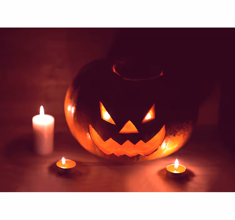 Halloween Fototapete gruseliges kürbisglühen - TenStickers
