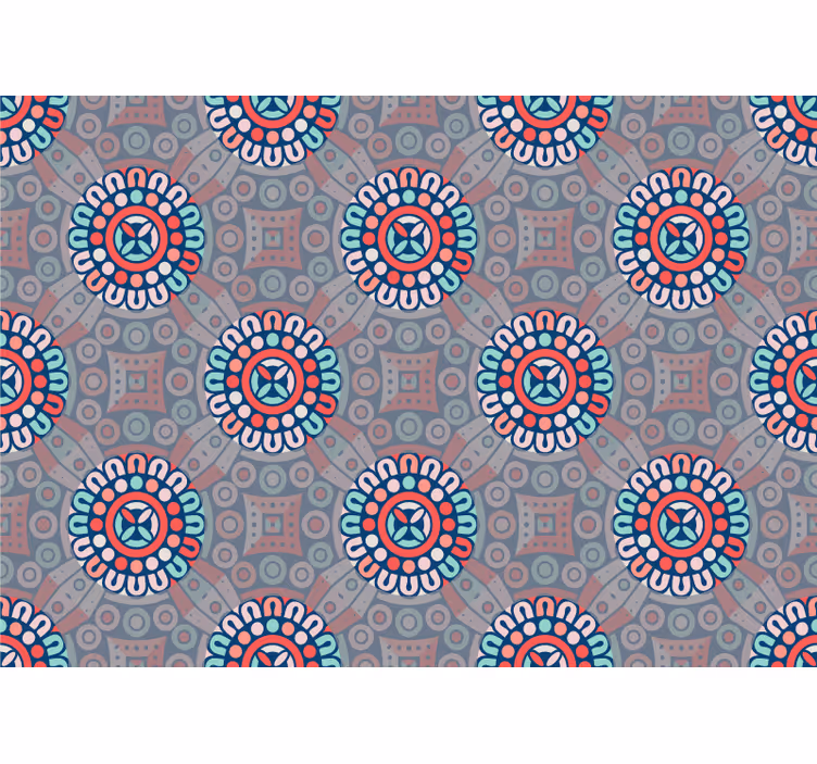 Fototapete Texturen und Muster geometrische blumenmuster - TenStickers