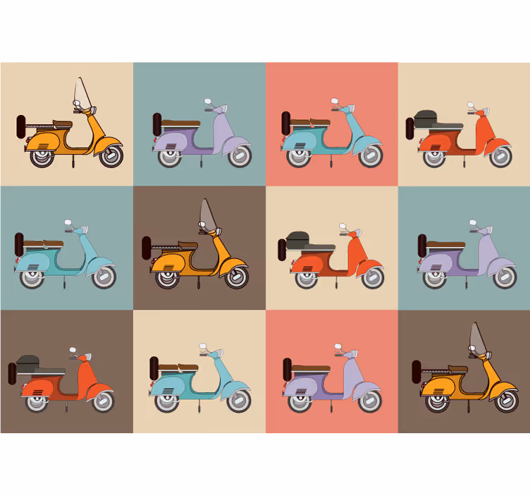 Fototapete Fahrzeuge retro-roller-muster - TenStickers