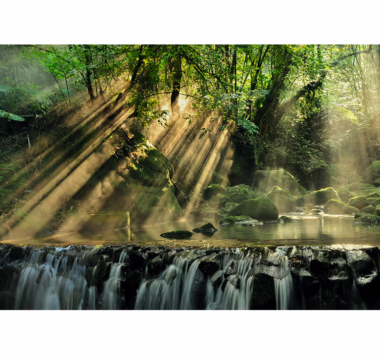 Fototapete Natur ruhige wasserfallkulisse - TenStickers