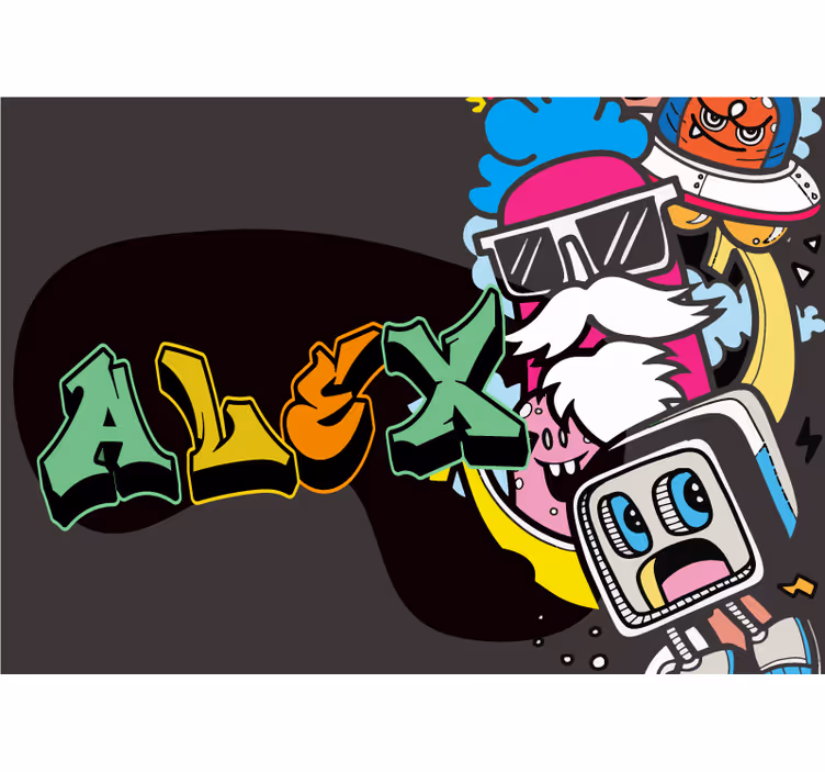 Fototapete graffiti bunte charakterkunst - TenStickers