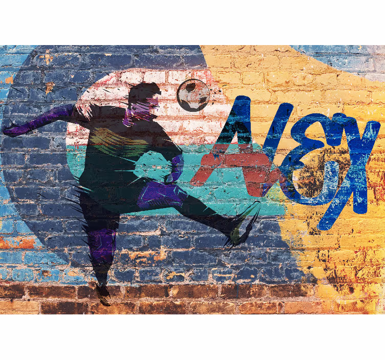 Fototapete graffiti fußballspieler aktion - TenStickers