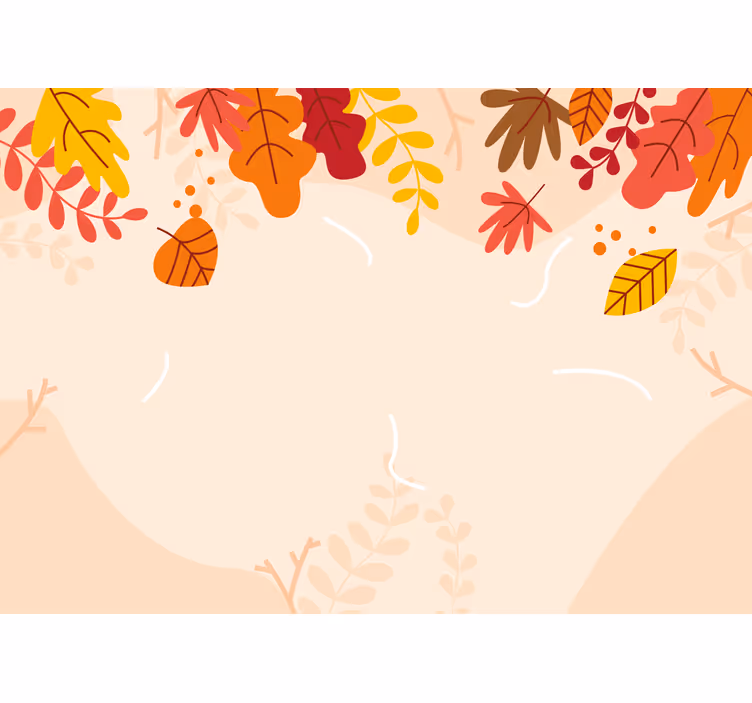 Fototapete Blumen herbstblattmuster - TenStickers
