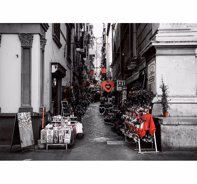 Fototapete Städte bezaubernde straßenblüten - TenStickers